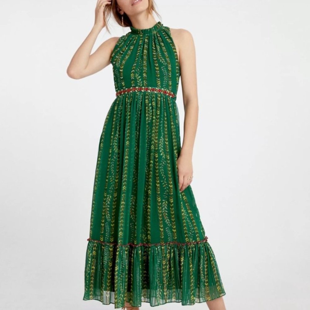 HTF Anthropologie Midori Embroidered Maxi Dress